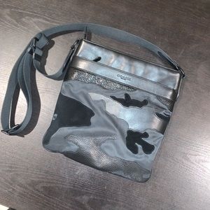 BLACK CAMO COACH SATCHEL CROSS BODY BAG